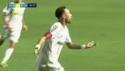 梅开二度!内马尔带球杀入禁区挑射破门!桑托斯2-1瓦斯科达伽马